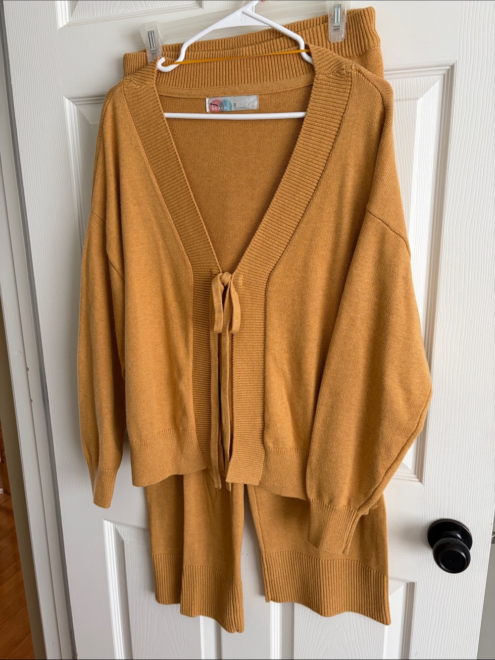 NWOT Free People Solar Cardigan & Pants Knit Set in Mustard